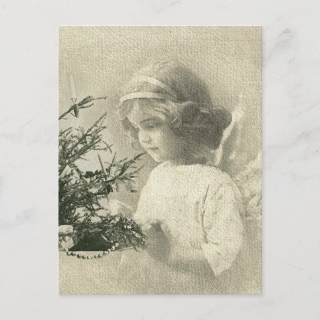 Vintage Christmas angel girl postcard (Front)
