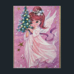 Vintage Christmas Angel Holding Tree Holiday Postcard<br><div class="desc">Vintage Christmas Angel Holding Tree</div>