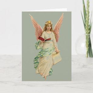 Vintage Christmas Angel Holiday Card