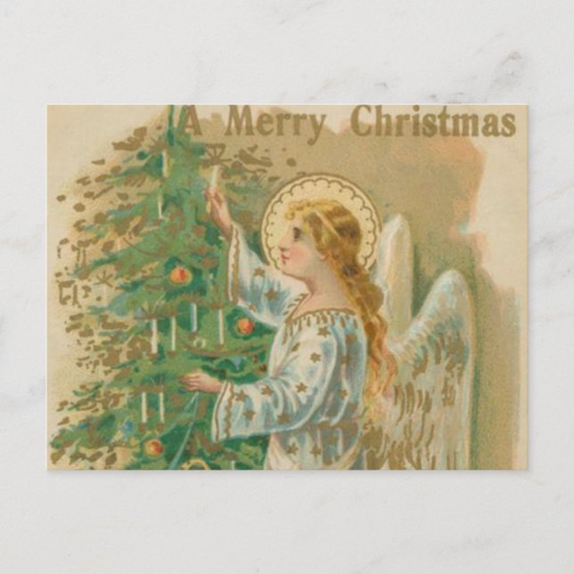 Vintage Christmas Angel Holiday Postcard (Front)