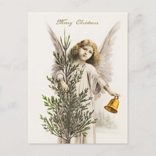 Vintage Christmas Angel Holiday Postcard (Front)