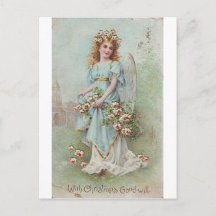 Vintage Christmas Angel Holiday Postcard