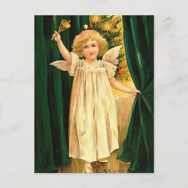 Vintage Christmas Angel Holiday Postcard (Front)