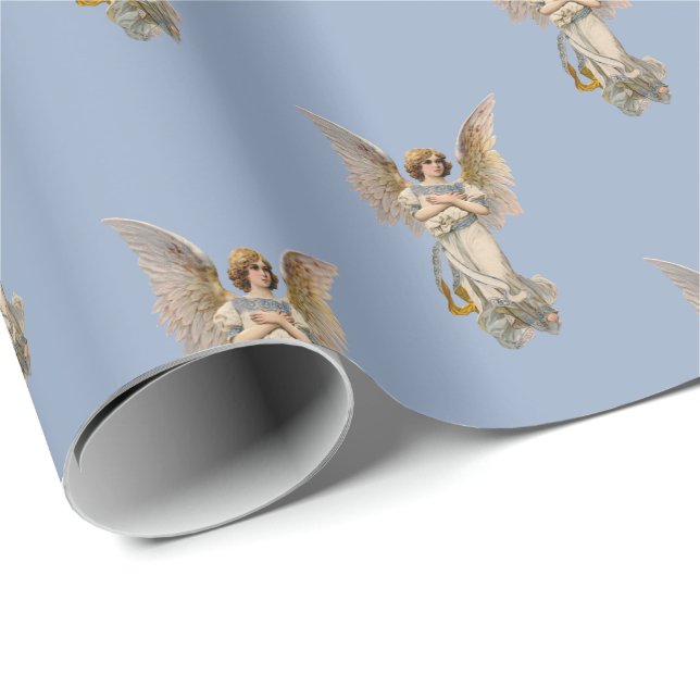 Vintage Christmas Angel Holiday Wrapping Paper (Roll Corner)