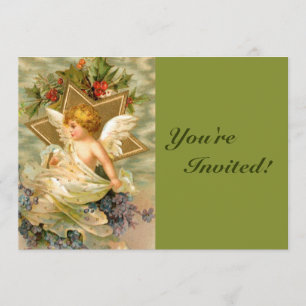 Vintage Christmas Angel Invitation