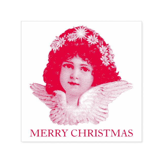 VINTAGE CHRISTMAS ANGEL RUBBER STAMP (Design)