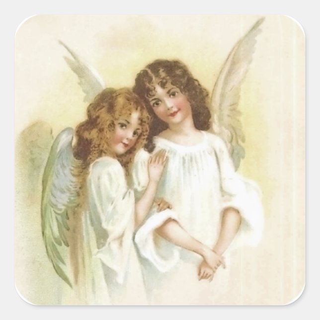 Vintage Christmas Angel Square Sticker (Front)