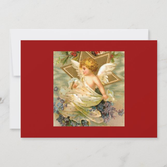 Vintage Christmas Angel Star Invitation (Front)