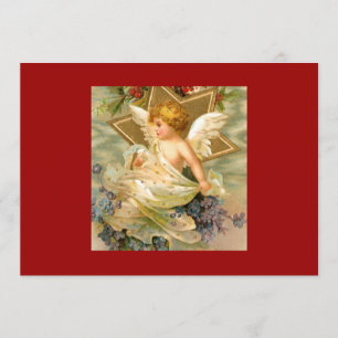 Vintage Christmas Angel Star Invitation