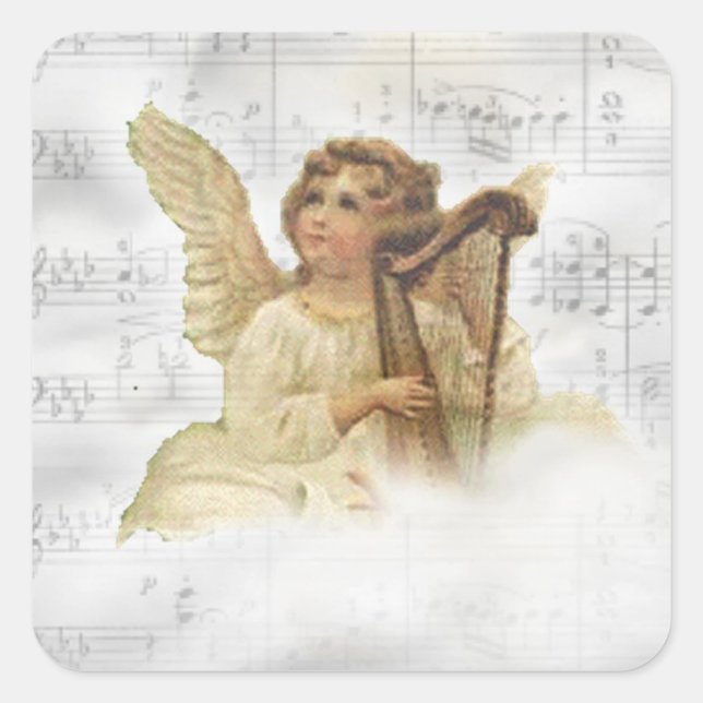 Vintage Christmas Angel Sticker (Front)