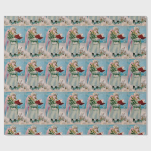 Vintage Christmas Angel Wrapping Paper