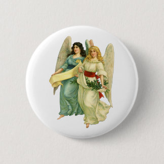 Vintage Christmas, Angelic Victorian Angels 6 Cm Round Badge