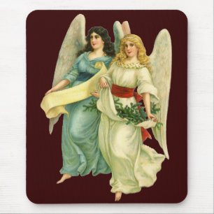 Vintage Christmas, Angelic Victorian Angels Mouse Mat
