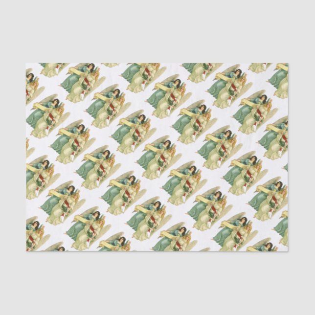 Vintage Christmas, Angelic Victorian Angels Tissue Paper (Front)