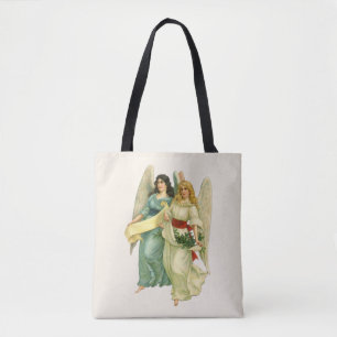 Vintage Christmas, Angelic Victorian Angels Tote Bag