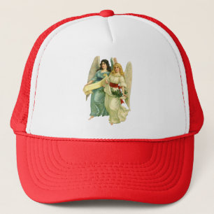 Vintage Christmas, Angelic Victorian Angels Trucker Hat