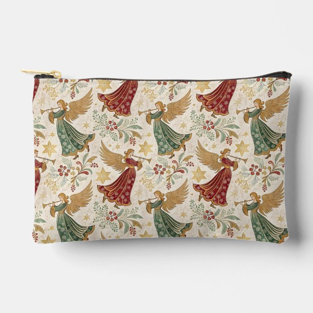 Vintage Christmas Angels Accessory Pouch (Front)