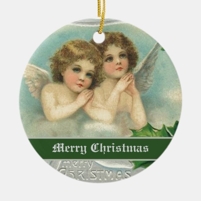 Vintage Christmas angels and holy berry ornaments (Front)