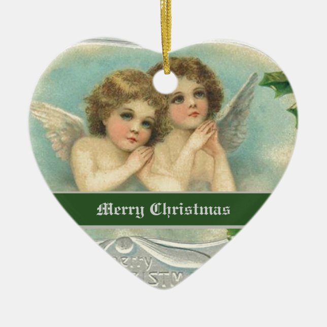 Vintage Christmas angels and holy berry ornaments (Front)