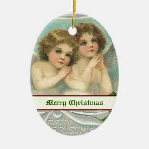 Vintage Christmas angels and holy berry ornaments