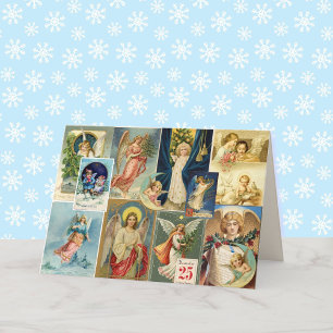 Vintage Christmas Angels Bible Verse Victorian Hol Holiday Card