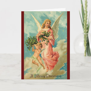 vintage Christmas angels card