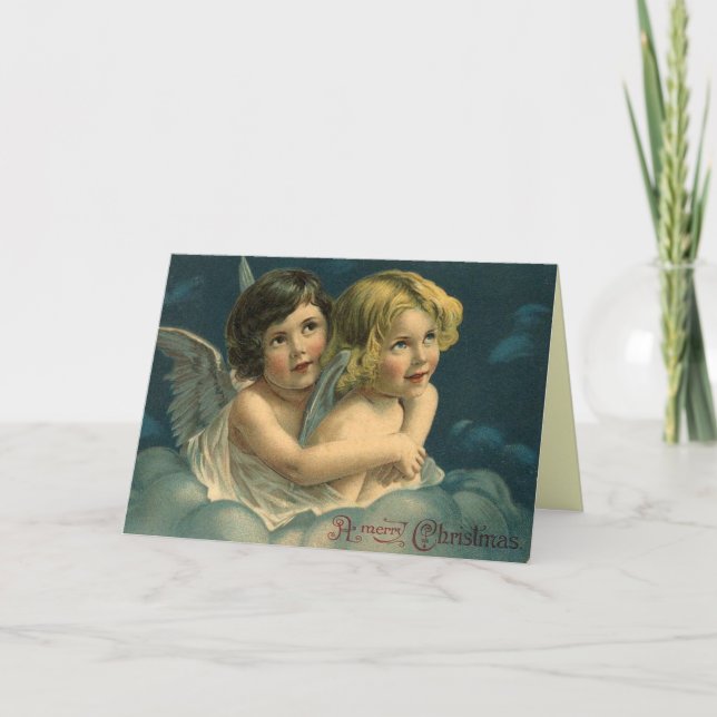 Vintage Christmas Angels Card (Front)