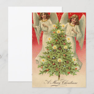 Vintage Christmas Angels Holiday Card