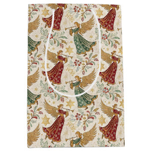 Vintage Christmas Angels Medium Gift Bag