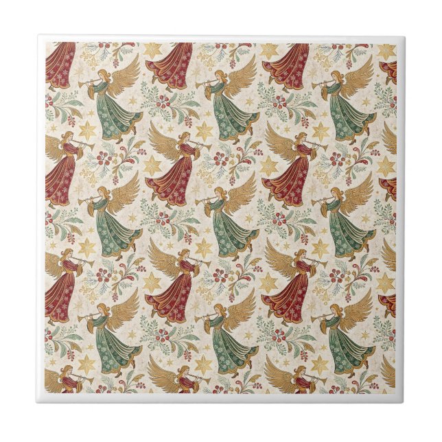 Vintage Christmas Angels  Tile (Front)