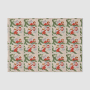 Vintage Christmas Angels tiled party tissue Tissue Paper