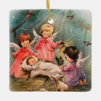 Vintage Christmas Angels With Baby Jesus