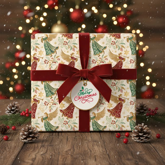 Vintage Christmas Angels Wrapping Paper (Creator Uploaded)