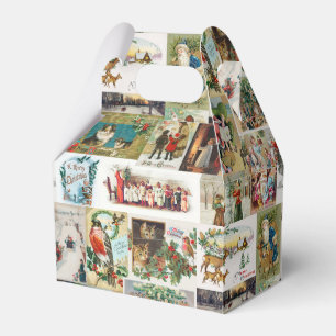 Vintage Christmas Antique Collage Christmas Party Favour Box