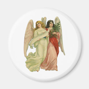 Vintage Christmas, Antique Victorian Angel Die Cut Magnet