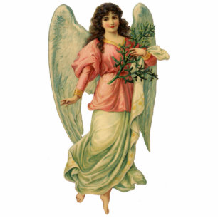Vintage Christmas, Antique Victorian Angel Photo Sculpture Decoration