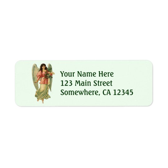 Vintage Christmas, Antique Victorian Angel Return Address Label