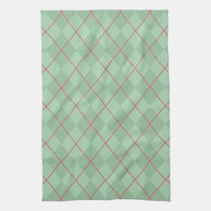 Vintage Christmas Argyle Kitchen Towel Gift