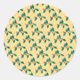 Vintage Christmas Art Classic Round Sticker