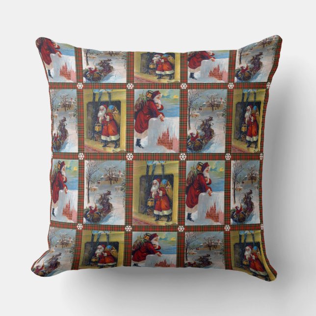 Vintage Christmas Art Pattern Cushion (Front)