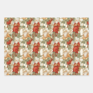 Vintage Christmas Artistry Wrapping Paper Sheet