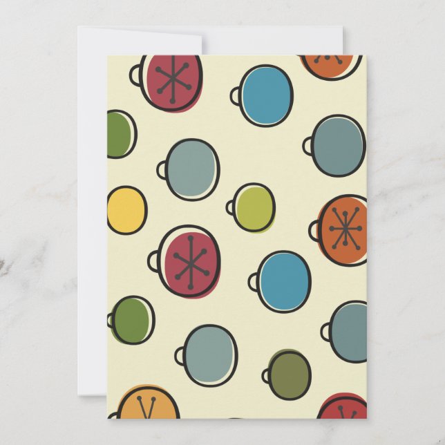 Vintage Christmas Atomic Era Colourful Ornaments Invitation (Front)