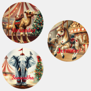 Vintage Christmas Baby Circus Animal Gift Tags