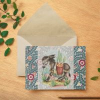 Vintage Christmas Baby Donkey Cactus Succulents