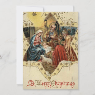 Vintage Christmas Baby Jesus Holiday Card
