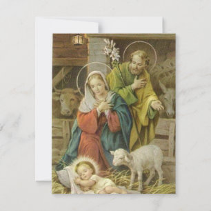 Vintage Christmas Baby Jesus Holiday Card