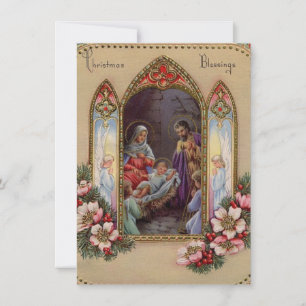 Vintage Christmas Baby Jesus Holiday Card