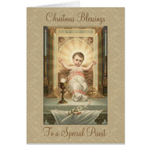 Vintage Christmas Baby Jesus Tabernacle Priest