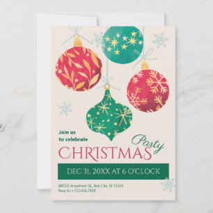 Vintage christmas balls  invitation