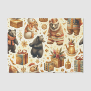 Vintage Christmas Bear Tissue Paper